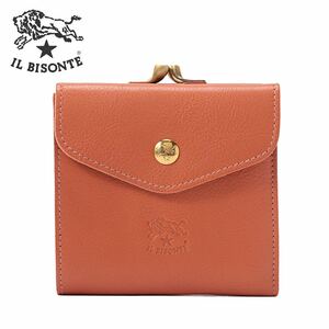 IL BISONTE Il Bisonte purse folding in half SMW011PVX005 OR145gama.. inserting change purse . Brown terra‐cotta lady's rhinoceros f original leather 