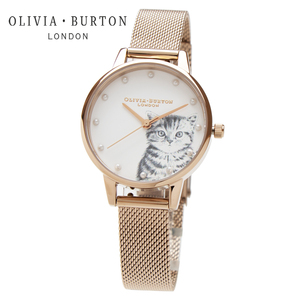 オリビアバートン OLIVIA BURTON 腕時計 レディース 猫 ネコ ねこ ピンクゴールド OB16WL88 ホワイト ブレスレット ローズゴールド midi