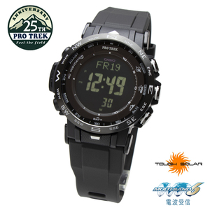 CASIO カシオ PROTREK プロトレック 電波 ソーラー PRW-30Y-1B オールブラック 防水 小型 デジタル 登山 キャンプ 腕時計 アウトドア