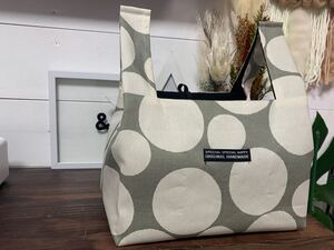 ハンドメイド☆エコバッグ☆コンビニ弁当他 女性 北欧 ランチバッグ みずたま