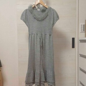 未使用に近い 美品 Link it all リンクイットオール ひざワンピース ファー取り外し可能