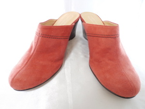 SHIPS* original leather mules * made in Japan *37.5*24.5* trying on only * search ....24.5