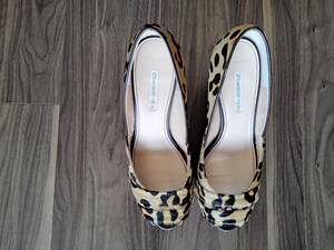  pumps heel beige leopard print leopard print size 24cm STRAWBERRY FIELDS