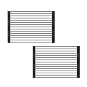 水切りラック 折りたたみ 排水ラック コンパクト 2個入り 37.5*25.5cm 衛生的 巻ける ロール シリコン ステンレス鋼 キッチン収納 シンク