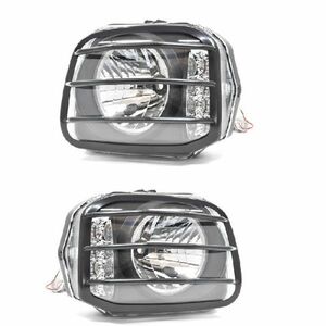  off-road vehicle head light guard protector left right set JB23 Jimny light cover black garnish steel made flasher 