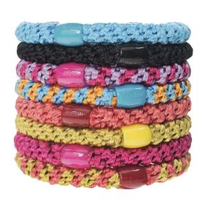 ポニーテール チューブ 8P L. Erickson Grab & Go Ponytail Holders, Bright, Set of Eight - Exceptionally Secure with Gentle Hold 