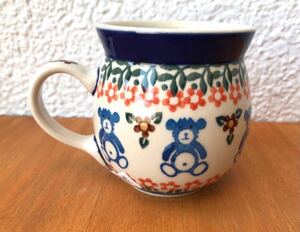 250ml マグカップ ポーランド陶器 ブルーベア ポーリッシュポタリー