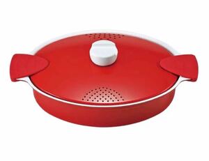 ベストコパスタ鍋 レッド 2.9L イタリアーノ 湯切り IH対応 両手鍋