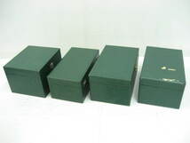 4点セット レトロ 木箱 化粧箱 小物入れ ケース 緑 グリーン サイズ16.8×20×13.2～15.5×26.5×12cm_画像1