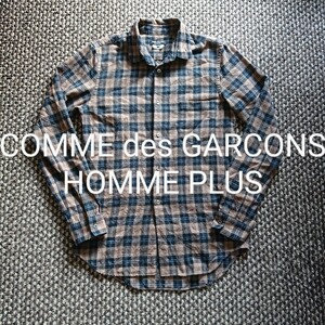 COMME des GARCONS HOMME PLUS チェックネルシャツ コムデギャルソンオムプリュス