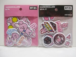 *送料無料*新品*BT21*COOKY*マシュマロシール２種*ジョングク*防弾少年団バンタンBTS*LINE FRIENDS*