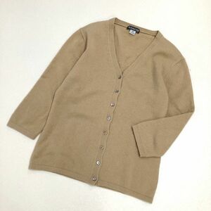 【高級感溢れるカシミヤ 100％】良品 MANCHE カシミアニットカーディガン セーター レディース フリーサイズ SM相当 ベージュ 滑らか着心地