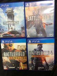 PS4 バトルフィールド1 バトルフィールド4 バトルフィールドハードライン スターウォーズバトルフロント4本セット送料込