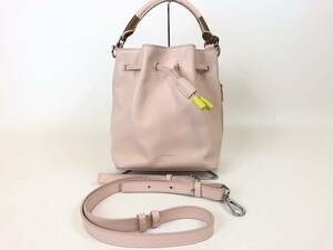  used beautiful goods *PoulSmith[ Paul Smith ]PS hand shoulder 2way bag pink several times degree use pastel pouch bag #134739-33