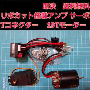 即決《送料無料》 リポカット搭載 新品 ラジコン 用 アンプ ESC サーボ 19T モーター ■Tコネクター■ ドリパケ YD-2 TT01 tt02