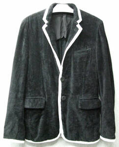 ギャルソン プリュス：厚手 白ライン ゴムボタン ジャケット M （ レア アーカイブ COMME des GARCONS HOMME PLUS White Line Jacket M 