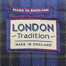 即決★英国製 LONDON TRADITION★メンズM ダッフルコート ロンドントラディション 38 青 チェック 通勤 ジャケット コート トグルボタン_画像6