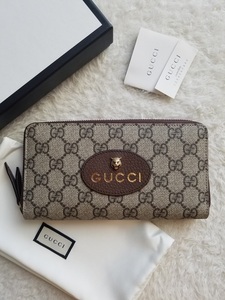 新品 GUCCI グッチ Neo Vintage GGスプリーム ジップ 長財布 Beige/Ebony 473953 K9GOT 8861