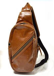  body bag body bag men's fake leather one shoulder bag Trick Star diagonal .. Camel new goods unused 