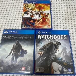 ps4 シャドウオブモルドール ウォッチドッグス ドラゴンボールゼノバース 3本セット PS4ソフト