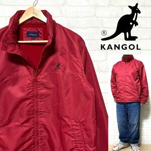 KANGOL カンゴール 秋冬 裏起毛 ナイロンジャケット 刺繍ロゴ フード付き