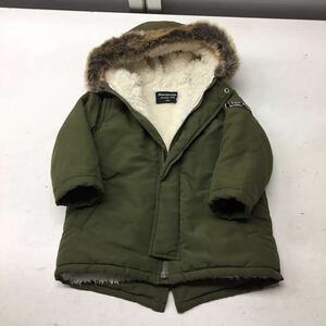  free shipping *mou jonjon Moujonjon * coat outer reverse side nappy ....* man and woman use baby 90* khaki * fur attaching coat #31125saq