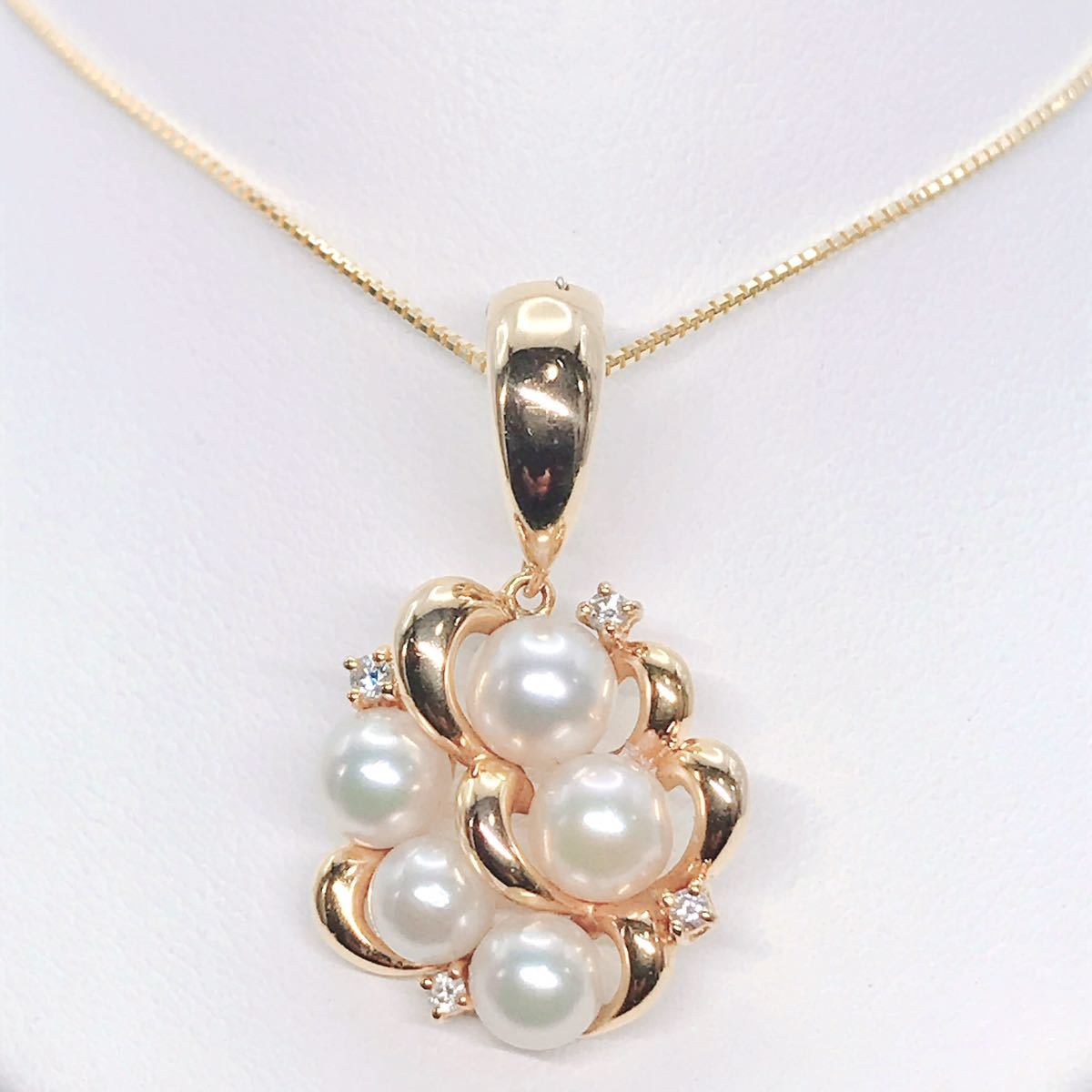 卸売 【天然真珠&K18刻印】美品 宝石 ネックレストップ ドーム型真珠