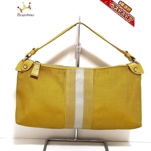Bally BALLY Handbag-Chemical Fiber x Leather Dark Yellow x Gray Bags are Bally, Bags, Bags