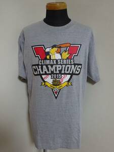 未使用タグ付き ソフトバンクホークス softbank hawks CLIMAX SERIES CHAMPIONS 2015 Tシャツ グレー L メール便