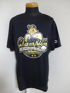 未使用タグ付き ソフトバンクホークス softbank hawks NIPPON CHAMPIONS 2014 Tシャツ ブラック L メール便