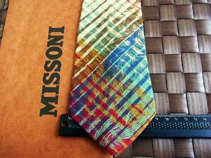 【美品のみ】限定出品！■ブランド ネクタイ■0094■ミッソーニ【色の魔術師☆ＭＩＳＳＯＮＩ】 ★人気の細・ナロータイ