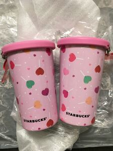 スターバックス タンブラー ステンレスカップ シリコン蓋 バレンタイン アニバーサリー ボトル ステンレスマグ ハート 水筒