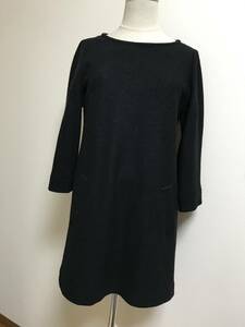  beautiful goods * Stunning Lure wool One-piece tunic made in Japan black M*8646