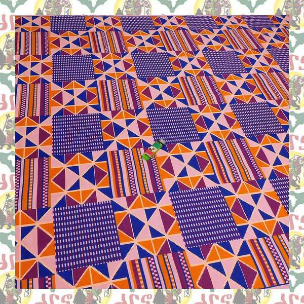 【SALE/270cm x 110cm/3ヤード】アフリカンプリント生地 barg-f45 アフリカ布 アフリカ生地 ゴールドプリント アンカラ キテンゲ パーニュ