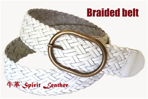  free shipping mesh belt eggshell white Spirit leather 038