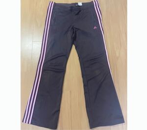 adidas ジャージパンツ ブラウン×ピンク