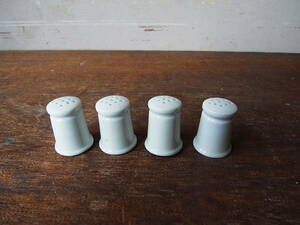  dead stock white porcelain. small salt inserting 4 piece set | ceramics export for? spice old tool 