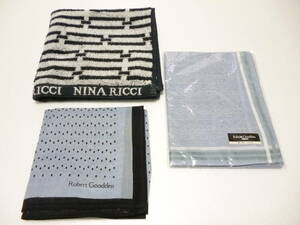 ニナリッチ　NINA RICCI ＆ ロベルト ガーデン　Robert Goodden　ハンカチ　3枚セット　新品！！