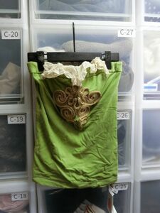 DRESSCAMP tube top оборка вышивка 38 Col.65 зеленый #1281-170916 Dress Camp 