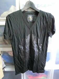 DRESSCAMP x Champion T-shirt V neck print 44(S) Col.9 black 35-11S22009 Champion Dress Camp 