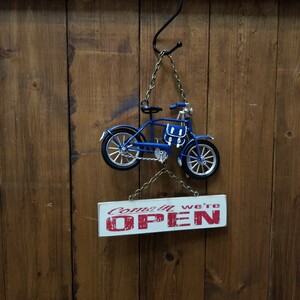 看板　自転車　サインプレート　OPEN CLOSE　店舗　ショップ　バイク