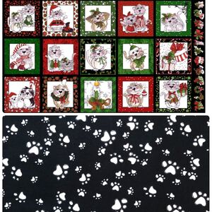 数量限定 ロラライハリス Kitty Kitty Chrismas パネル生地セット