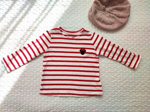 babygap 90 ベビーギャップ ミニーちゃん 長袖 カットソー ボーダー 長袖Tシャツ ボーダー柄 ボーダーロンT