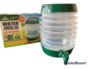ウォータージャグ 5.5L 折りたたみ グリーン 水筒 キャンプ 水分補給 タンク