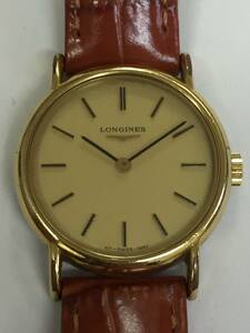 Good Condition! Rare! Cheap! LONGINES Longines 817 4280 Gold Dial GP Gold SS Silver Manual Winding Leather Belt Women's Watch Antique, Line, Longines, others