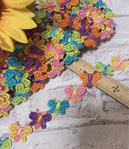 ケミカルレース ハンドメイド お花の刺繍ブレード レースモチーフ 刺繍ワッペン