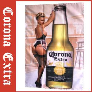 *. interior ornament specification *T04 Corona beer Corona extra Corona * girl banner flag flag America miscellaneous goods tin plate . pattern Vintage poster 
