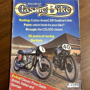 B1548　1987 年　「Classic Bike」クラシックバイク 英国 旧車 雑誌　ヴィンテージバイク　英国車 　　ビンテージ　自動車