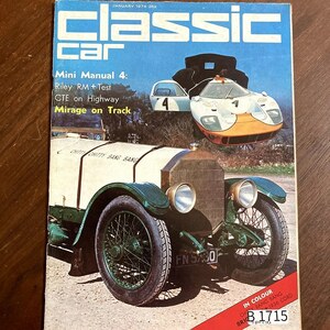 B1715　1974　「CLASSIC CAR」クラシックカー 英国　旧車雑誌　英国車 古本　雑誌 旧車　ビンテージ　自動車