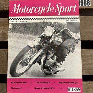 B1855　1968 「MOTORCYCLE SPORT」モーターサイクルスポーツ クラシック バイク　オートバイ 旧車雑誌　英国車 旧車　ビンテージ